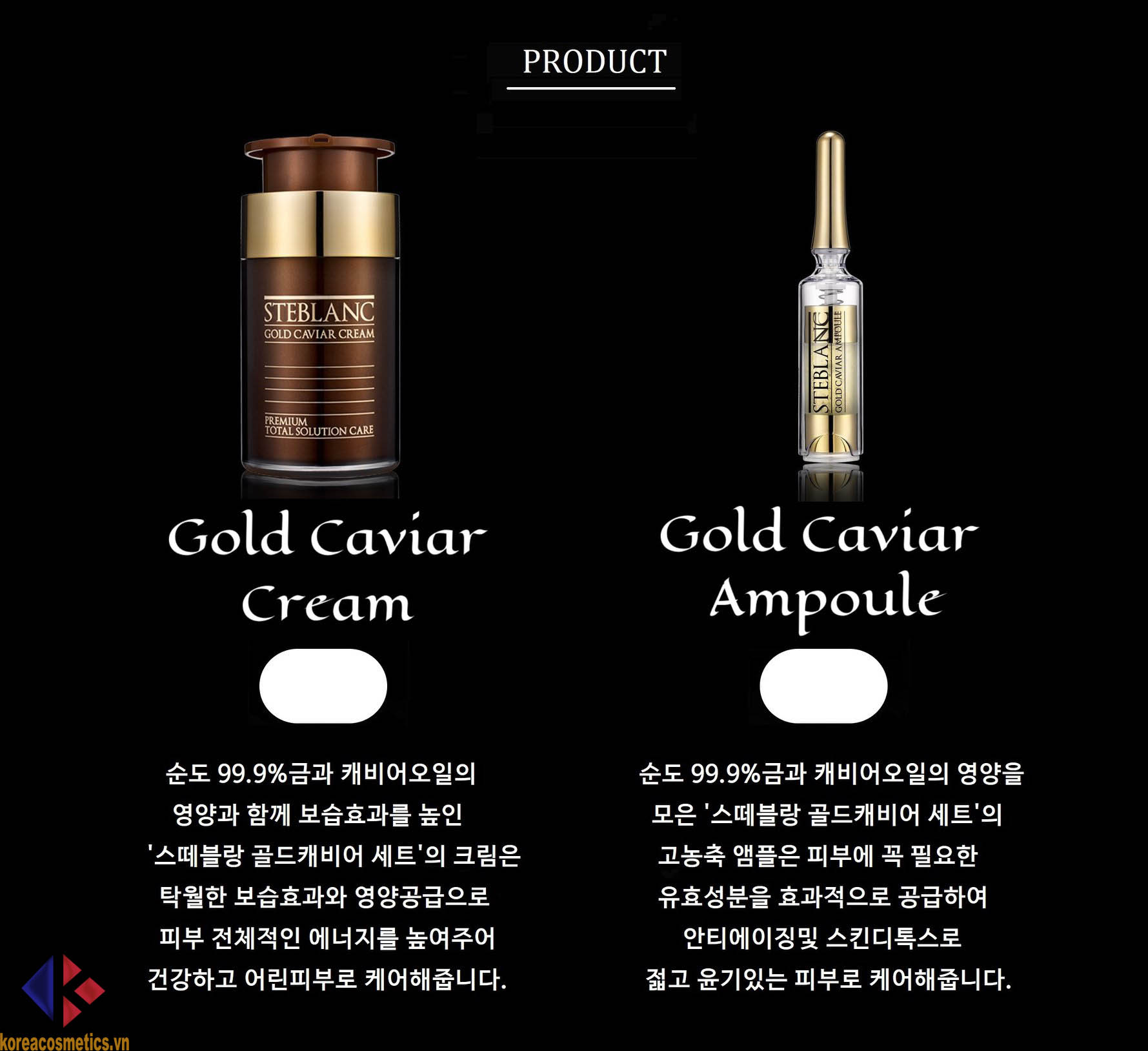 mỹ phẩm Steblanc | steblanc gold caviar set